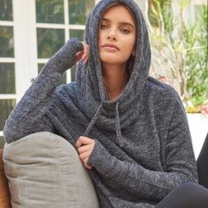 Barefoot Dreams Gray Cowl Neck Sweater